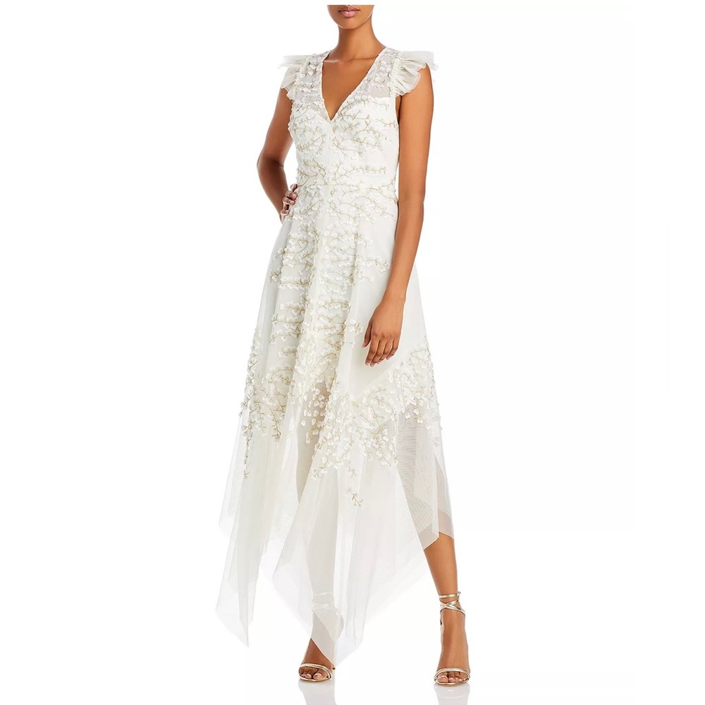 BCBG Embroidered Tulle Gown